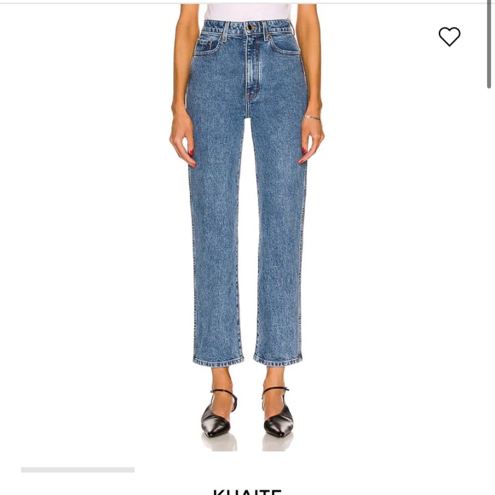 KHAITE Abigail Straight Leg Blue Jeans
